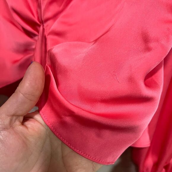 Ramy Brook "Carter" silk front-tie blouse with point collar Size M - Picture 6 of 11